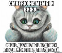 смотрю на мемы и вижу - очень дебильные надписи ,люди, мемы не для гадостей