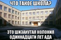 что такое школа? это шизанутая колония одиннадцати лет ада