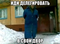иди делегировать в свой двор