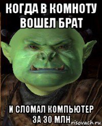 когда в комноту вошел брат и сломал компьютер за 30 млн