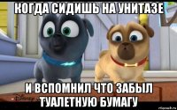 когда сидишь на унитазе и вспомнил что забыл туалетную бумагу