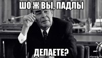 шо ж вы, падлы делаете?