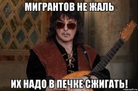 мигрантов не жаль их надо в печке сжигать!