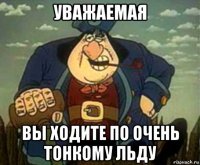 уважаемая вы ходите по очень тонкому льду