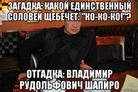 загадка: какой единственный соловей щебечет: "ко-ко-ко!"? отгадка: владимир рудольфович шапиро