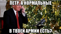 петр, а нормальные в твоей армии есть?