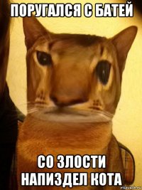 поругался с батей со злости напиздел кота