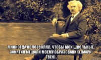  я никогда не позволял, чтобы мои школьные занятия мешали моему образованию (марк твен)