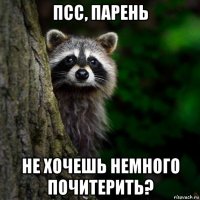 псс, парень не хочешь немного почитерить?