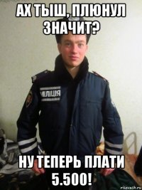 ах тыш, плюнул значит? ну теперь плати 5.500!