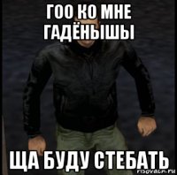 гоо ко мне гадёнышы ща буду стебать