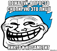 пожалуй, я просто скопирую это лицо никто и не заметит