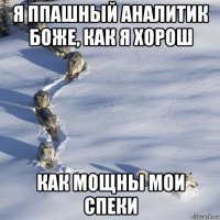 я ппашный аналитик боже, как я хорош как мощны мои спеки