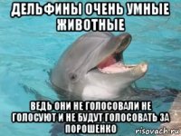 дельфины очень умные животные ведь они не голосовали не голосуют и не будут голосовать за порошенко