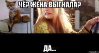 чё? жена выгнала? да...