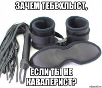 зачем тебе хлыст, если ты не кавалерист?