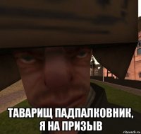  таварищ падпалковник, я на призыв