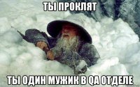 ты проклят ты один мужик в qa отделе