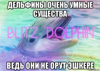 дельфины очень умные существа ведь они не орут эшкере