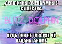 дельфины очень умные существа ведь они не говорят чё пацаны аниме