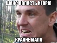 шанс попасть игорю крайне мала