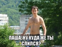  паша, ну куда же ты слился?