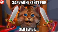 зарублю хейтеров хейтеры: :(