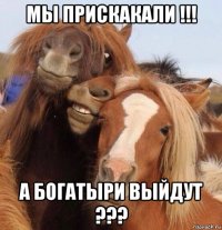 мы прискакали !!! а богатыри выйдут ???