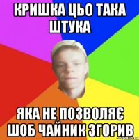 кришка цьо така штука яка не позволяє шоб чайник згорив