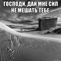господи, дай мне сил не мешать тебе. 