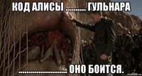 код алисы .......... гульнара ........................ оно боится.