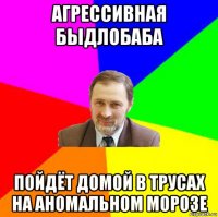 агрессивная быдлобаба пойдёт домой в трусах на аномальном морозе