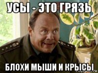 усы - это грязь блохи мыши и крысы