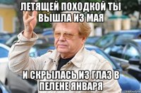 летящей походкой ты вышла из мая и скрылась из глаз в пелене января