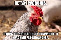 петух- русофоб. теперь это убежденный коммунист и красный революционер.