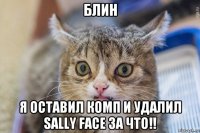 блин я оставил комп и удалил sally face за что!!