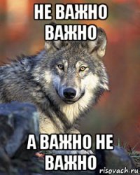 не важно важно а важно не важно