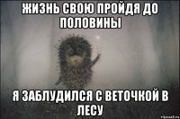 жизнь свою пройдя до половины я заблудился с веточкой в лесу