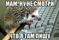 мам, ну не смотри что я там пишу