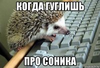 когда гуглишь про соника