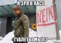 я зря в пасе туалеты мыл?