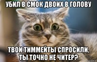 убил в смок двоих в голову твои тиммейты спросили, ты точно не читер?