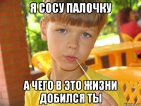 я сосу палочку а чего в это жизни добился ты