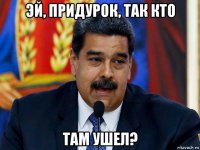 эй, придурок, так кто там ушел?
