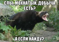 слы, мохнатый, добыча есть? а если найду?