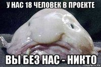 у нас 18 человек в проекте вы без нас - никто