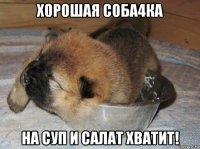 хорошая соба4ка на суп и салат хватит!