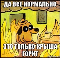да все нормально это только крыша горит