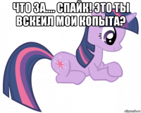 что за.... спайк! это ты вскеил мои копыта? 