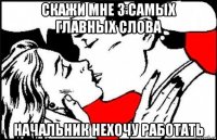 скажи мне 3 самых главных слова начальник нехочу работать